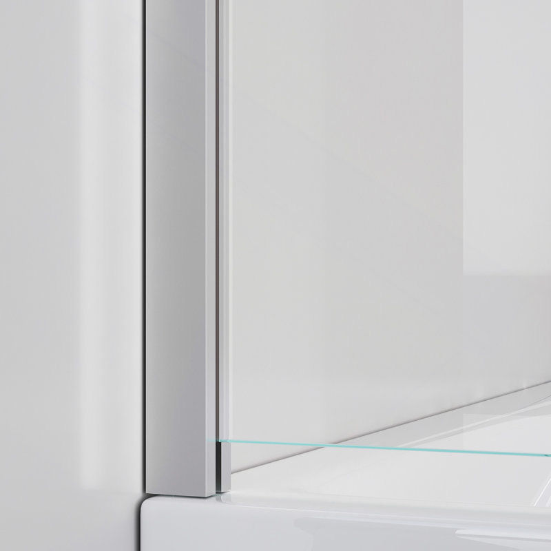 Double sans cadre, portes de douche pliantes pour baignoire, porte en verre trempé épais de 1/4 po (6 mm), porte de baignoire en verre