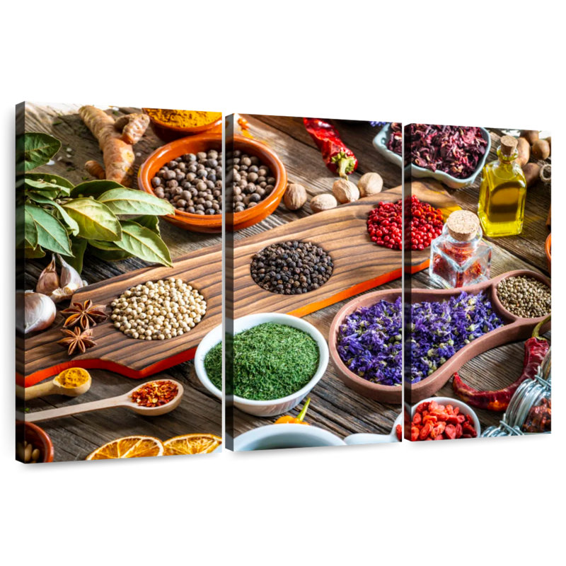 Yarlin Rustic Kitchen Herbs And Spices, 48" H x 74" W