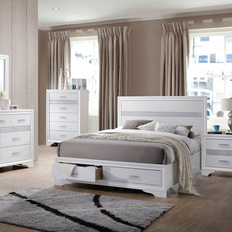 Commode de chambre à 6 tiroirs Annie, Blanc