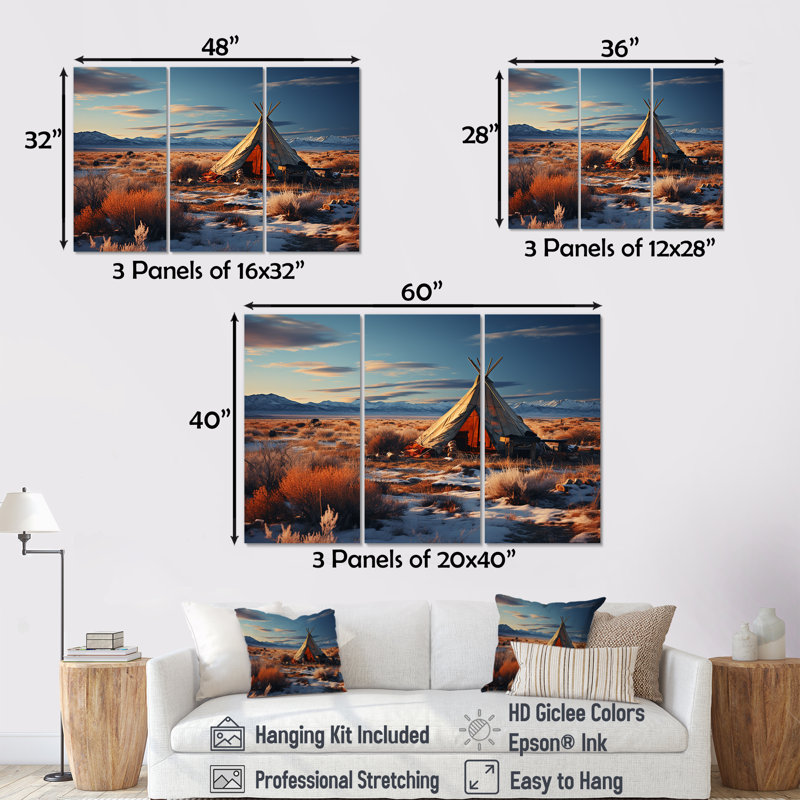 Ensemble tribal Tipi Scenery, H 40 po x l 60 po