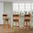 30" Bar Height X-Back Swivel Stool, Natural Finish Fabric Seat-2134066924-2134066913