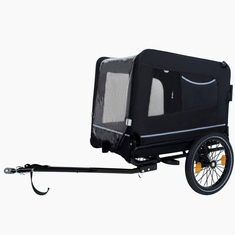 Très grand vélo-poussoir 2-en-1 et chariot poussoir pour animaux de compagnie, Noir