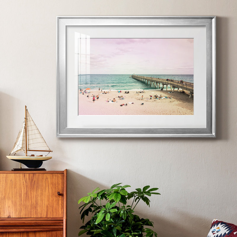 Deerfield Beach - Photographie avec cadre photo, H 22,5 po x l 30,5 po x P 1,5 po, Argent
