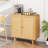 2PCS Bamboo Buffet Cabinet w/ PE Rattan Doors Freestanding Kitchen Cupboard Natural