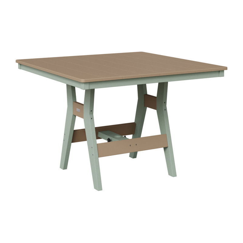 Harbor Outdoor Square Dining Table, Weatherwood, Seafoam