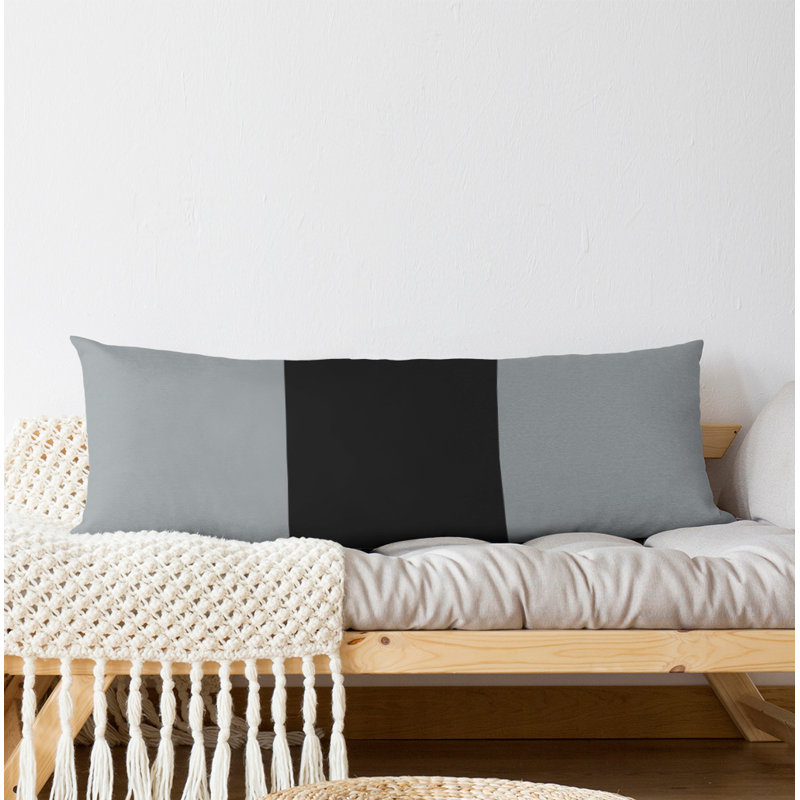 Polyester Medium Pillow, Sliver/Black