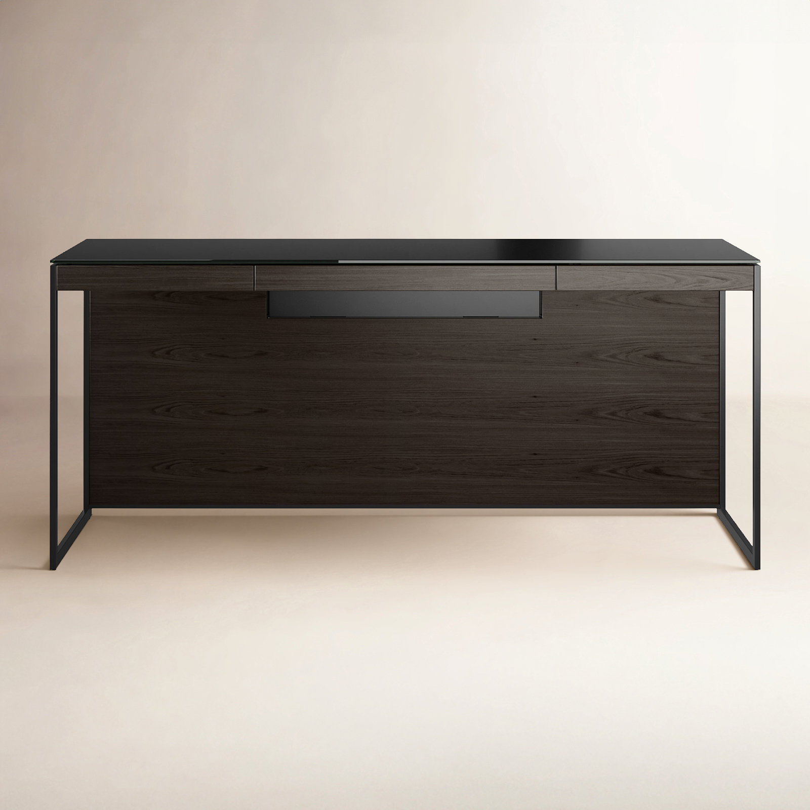 Sequel 66 " Writing Desk, Charcoal Stained Ash/Black