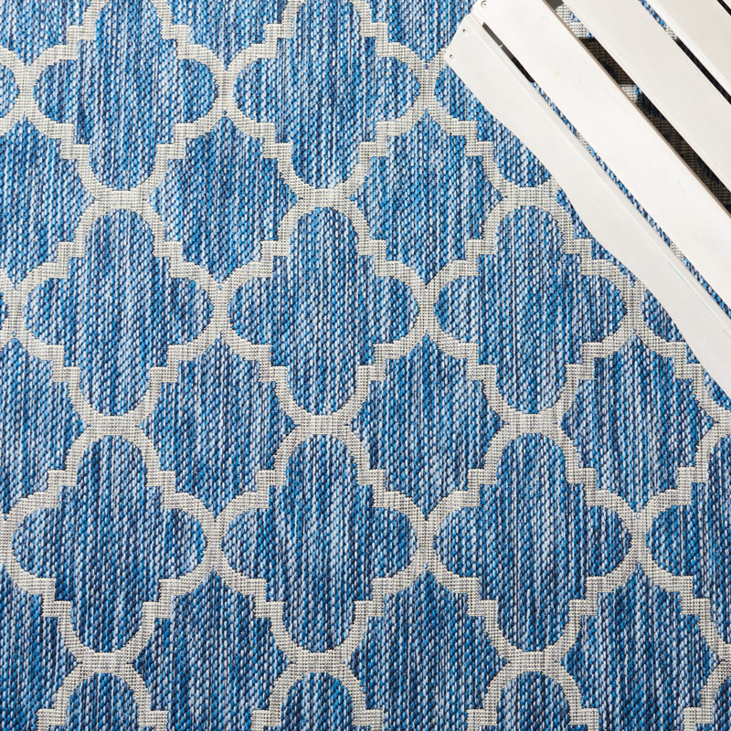 Tapis d'intérieur / extérieur à motif géométrique Alminas Performance, Rectangle 2 pi x 3 pi 7 po