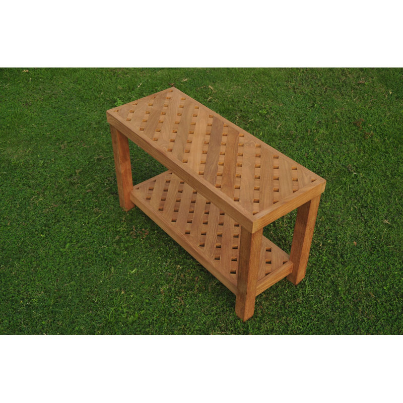Macaluso Outdoor Square Teak Side Table, 18" H x 12" L x 30" W