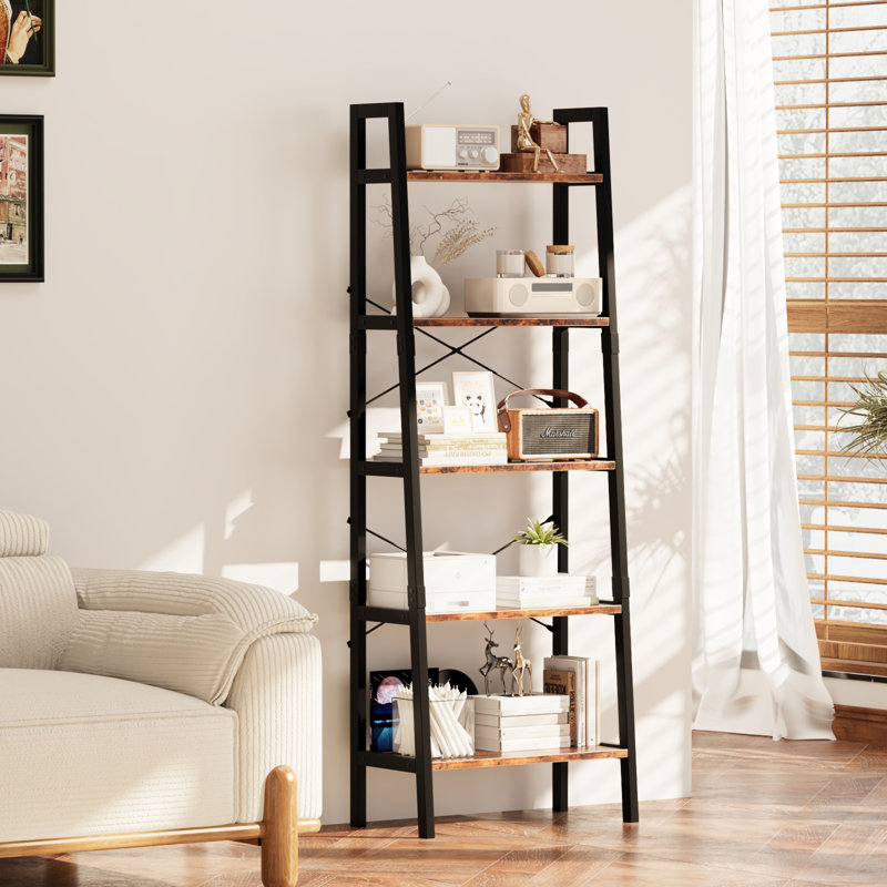 5-Tier Ladder Shelf, Multi-Level Storage Rack with Open Shelves, Versatile Display Stand for Living Room, Bedroom,Office