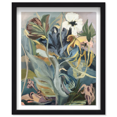 Botanic Overlap Shadowbox Abstract Print by Oliver Gal, Black Frame, 16 x 20