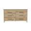 Commode double 6 tiroirs Hms, quatre pieds, plateau supérieur