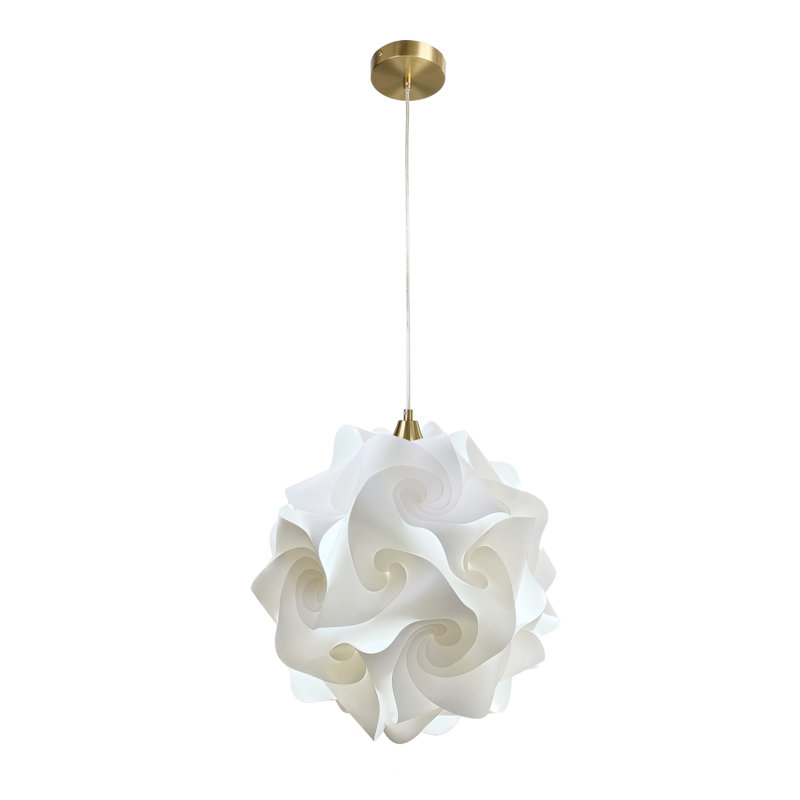 Luminaire suspendu géométrique 1 lumière Beri, H 17 po x l 17 po x P 17 po, E26 - par défaut, Or