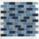 Color Wave 1" x 2" Glass Brick Joint Mosaic Field Tile in Winter Blues