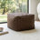 Pouf carré en simili suède tissé 18,5 po, siège cognac moderne