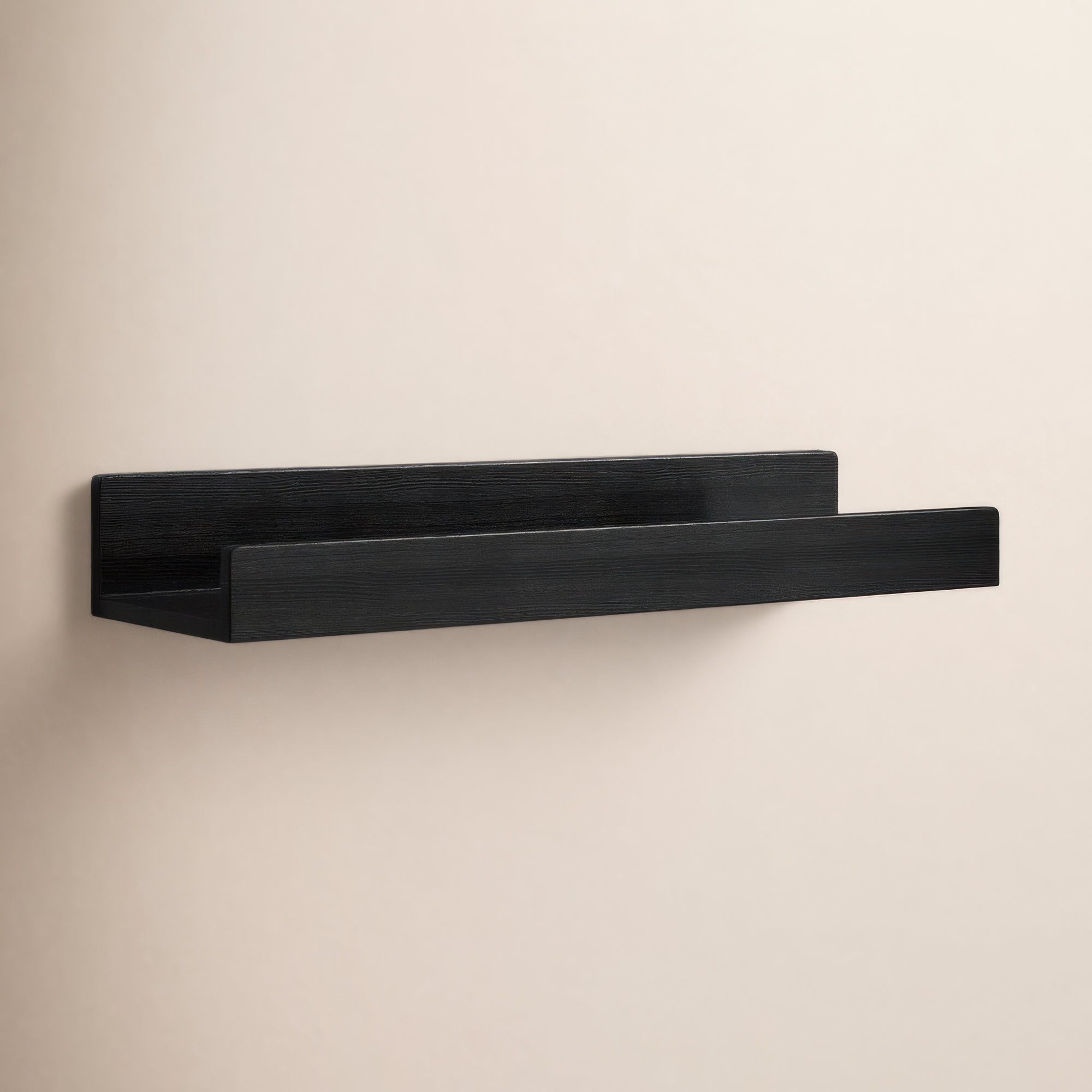 Dezerea Lipped Wall Mounted Shelves, 3.5" H x 24" W x 7.25" D, Black