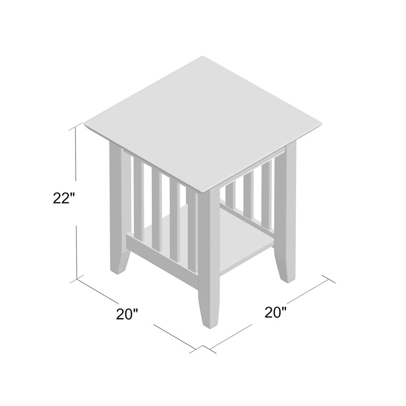 Moffett Solid Wood End Table, Walnut