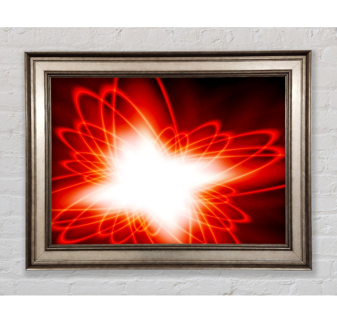 Gerahmtes Leinwandbild Red Star Explosion