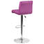 Contemporary Vinyl Adjustable Height Barstool with Rolled Seat and Chrome Base-954924370