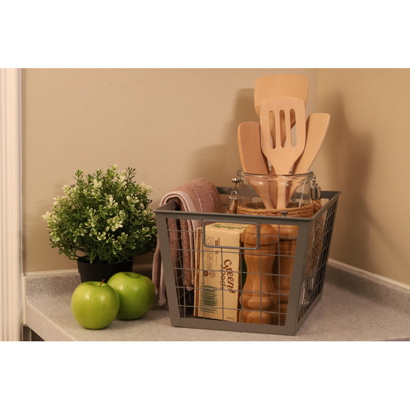 Gracie Oaks Decorative Basket, Gray