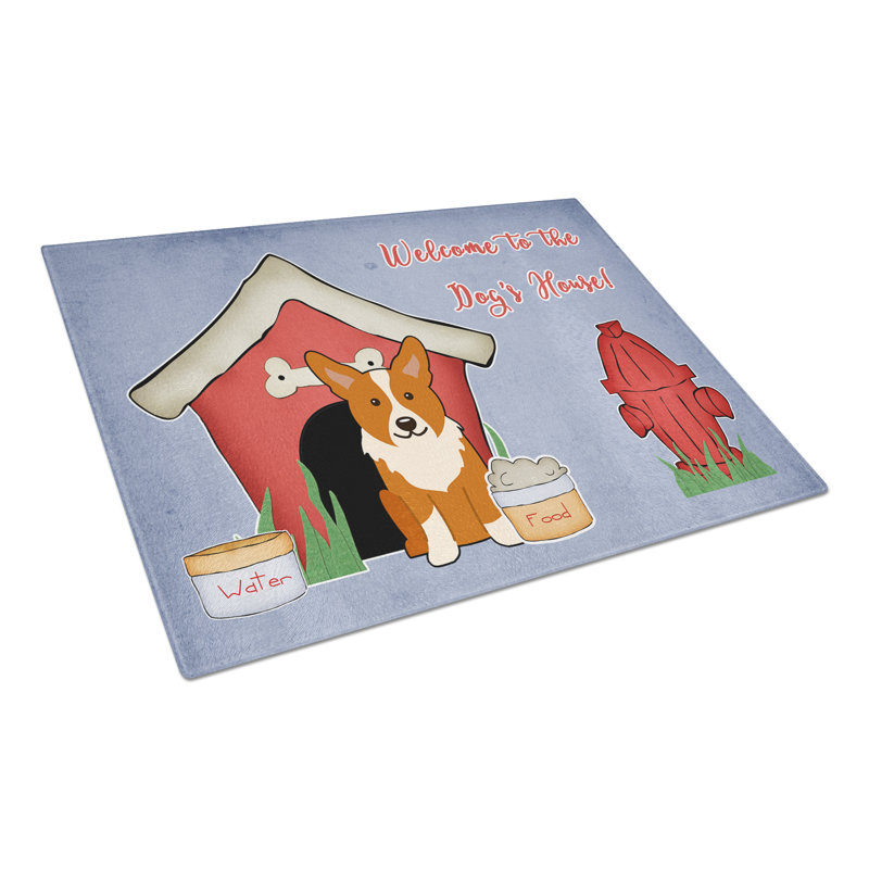 Planche à découper en verre trésors corgi caroline Dog House