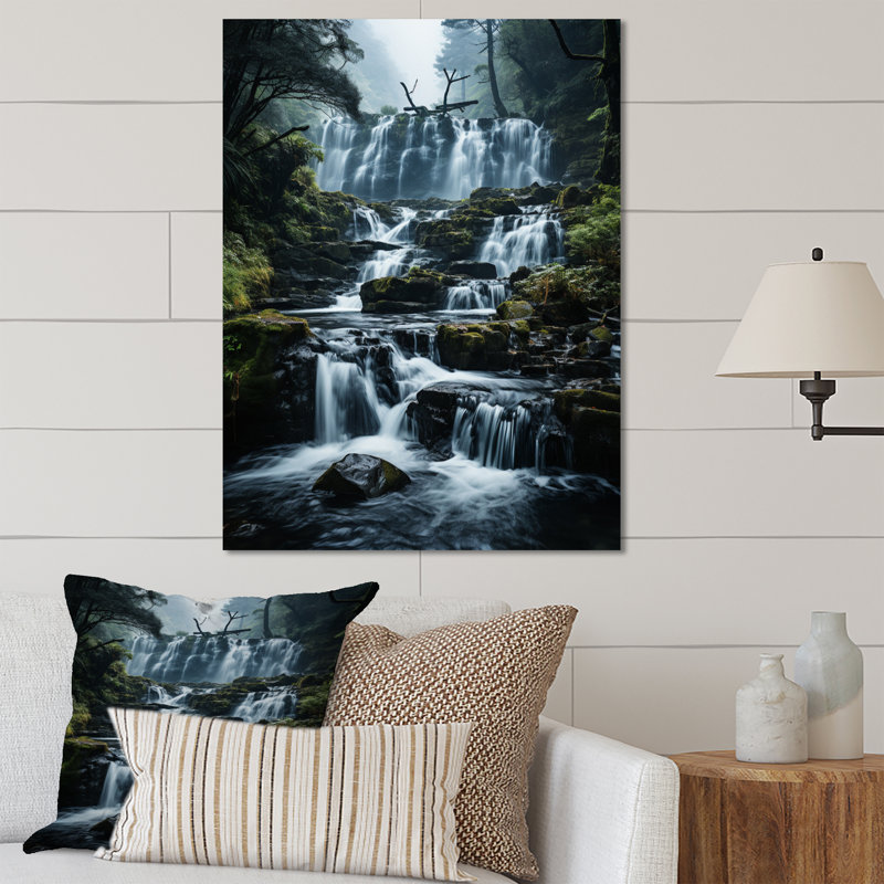 Décoration murale en métal Waterfall Whispering Veil I - Paysages, H 40 po x l 30 po x P 1 po