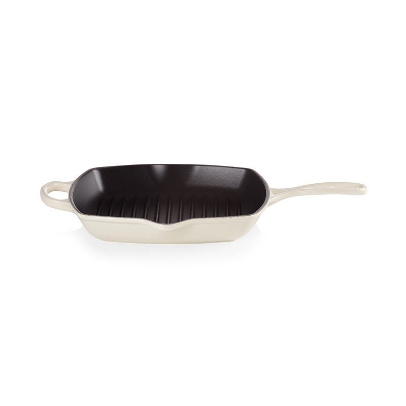 Le Creuset Cast Iron Square Grillit 26cm, Meringue