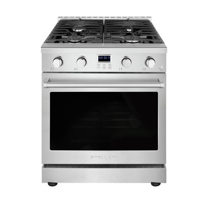 30 in. Stellari 4-Burners 5.0 cu. Ft. Freestanding Professional Gas Range in Stainless Steel with Convection Oven
