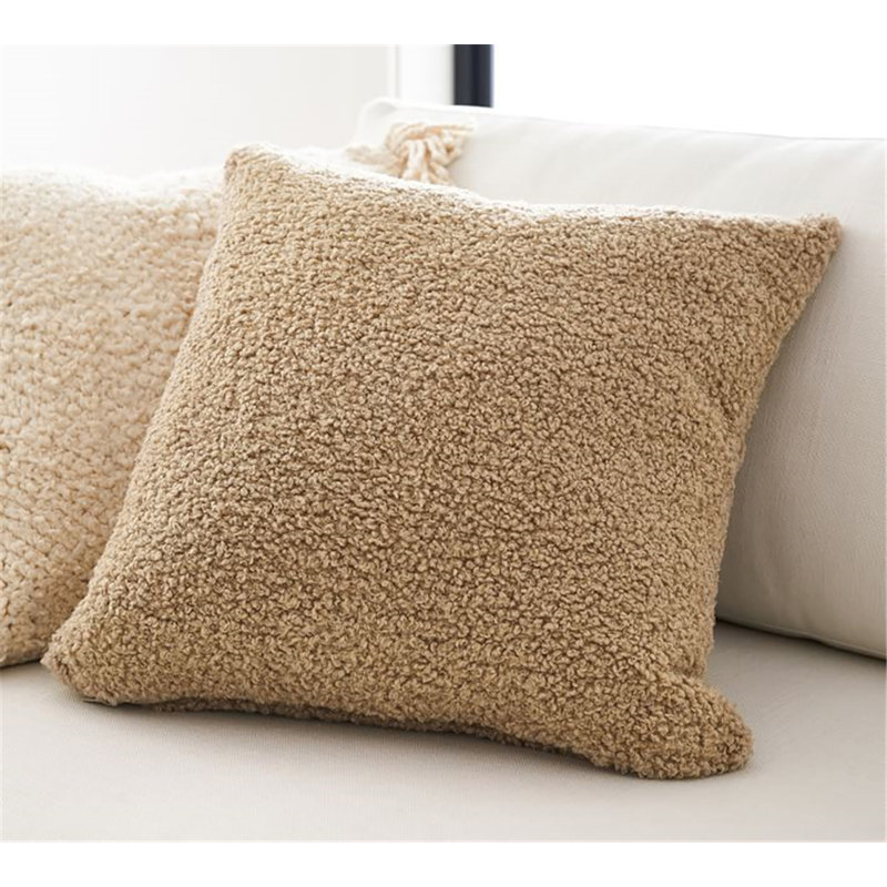  Set of 2 Throw Pillow Covers With Inserts– 18"x18" Decorative Throw Pillow Full Set, Beige, 18" H x 18" W