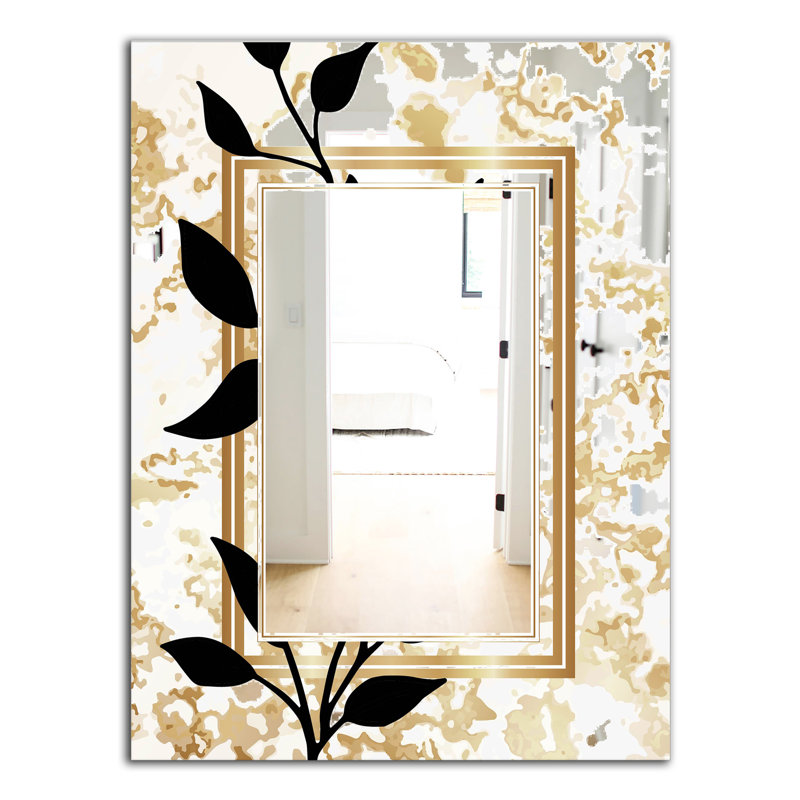 Miroir d'appoint Botanical Obsidian Glam, H 39,4 po x l 29,5 po