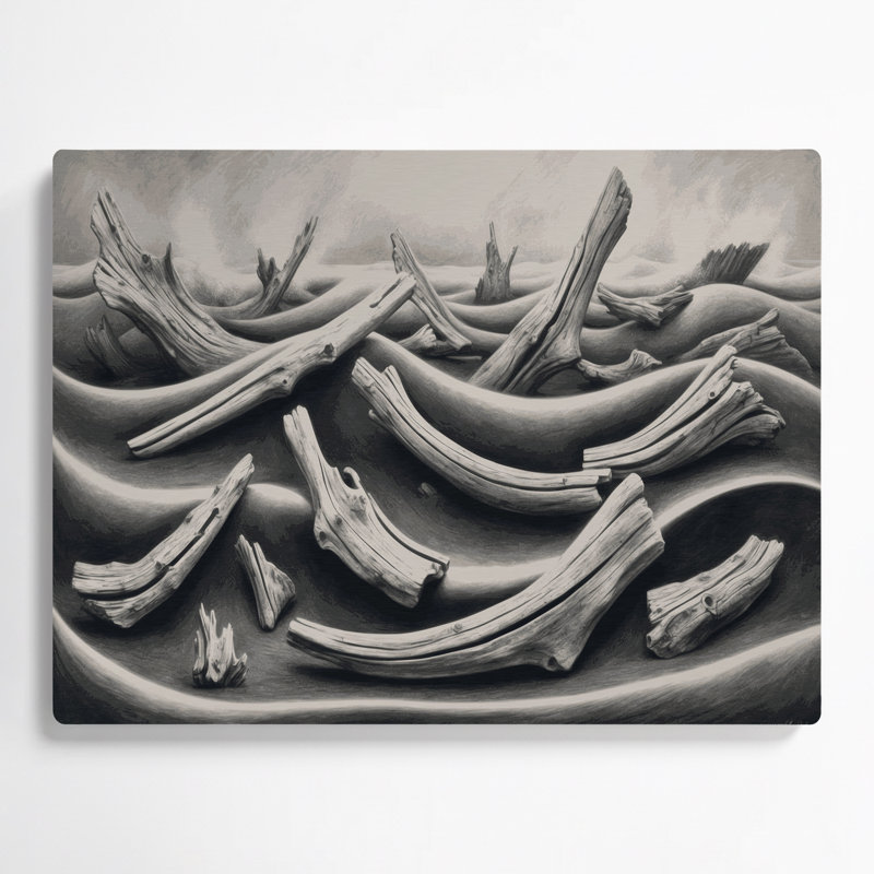 Nautical Driftwood greys Grey Metal Wall Art, 11" H x 14" W