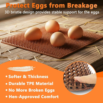Paquet de 6 tapis de nidification et poules à œufs lavables ultra douces avec 12 poches, 12 po x 12 po