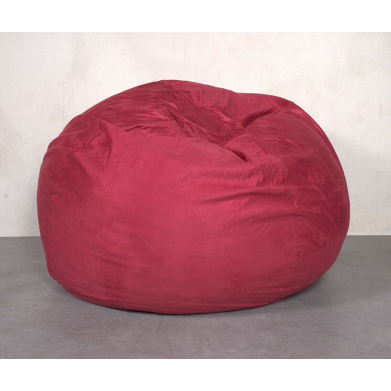 Pouf Clinger, H 42 po x l 52 po x P 52 po, Microfibre / microsuède rouge