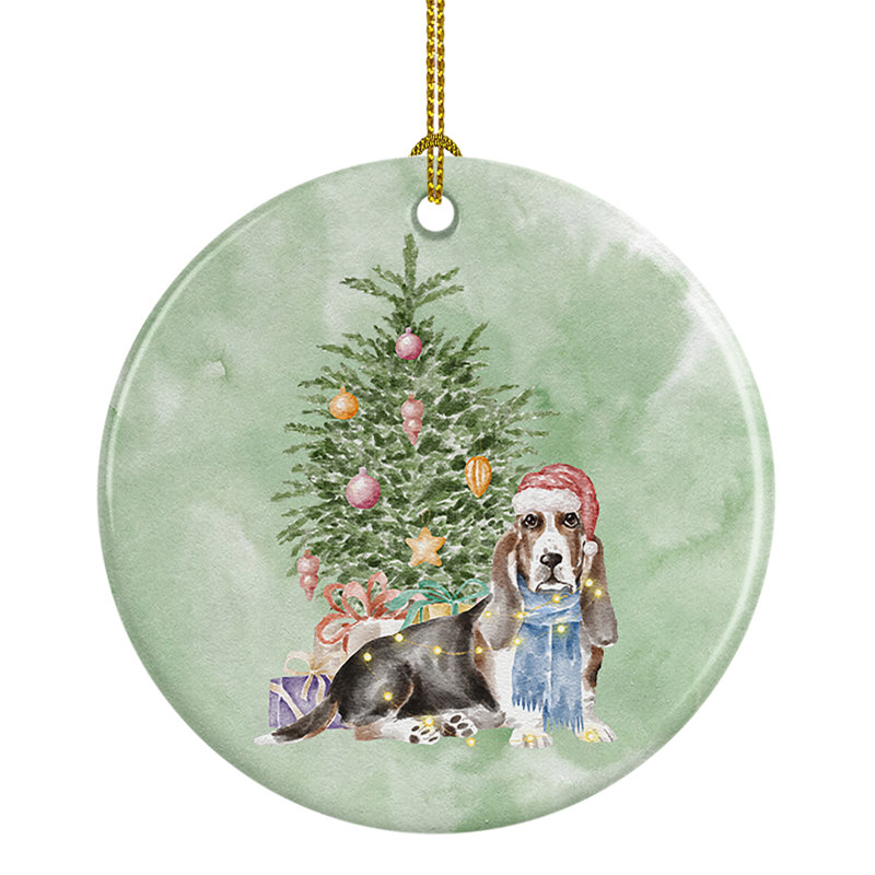 Figurine décorative de Noël Basset hound