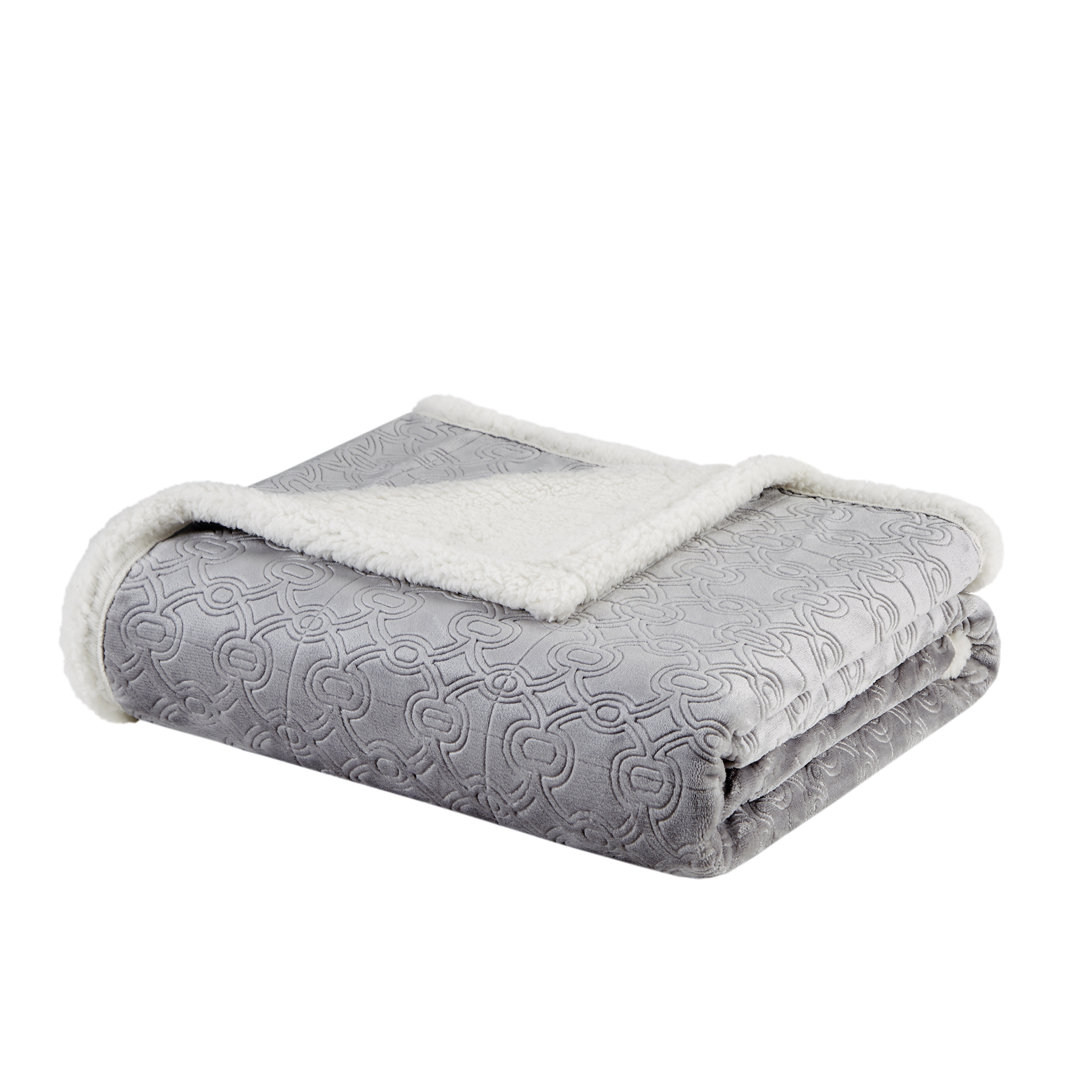 Elma Oversized Textured Plush Throw Madison Park 