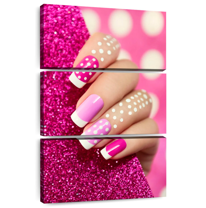 Dotted Pink Nails