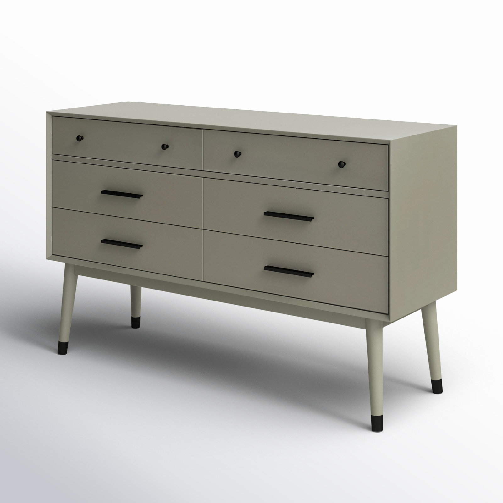 Samuel 6 - Drawer Double Dresser, Dark Gray