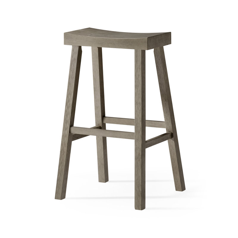 Maven Lane Vincent Wooden Kitchen Stool, Antiqued Gray, Bar Stool ( 31" Seat Height )