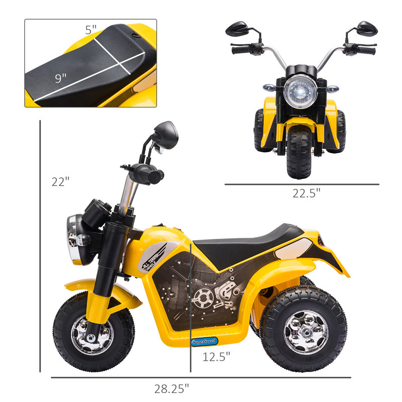 Jouet pour enfant à moto électrique, Jaune