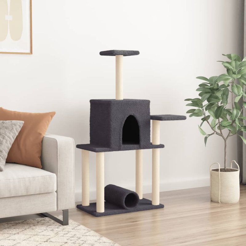 122cm H Cat Tree, Dark Grey