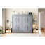 Lit double mural gris, confortable et peu encombrant