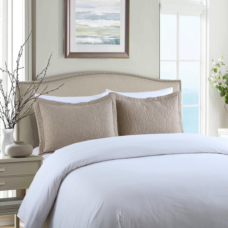 P-solid Shams Polyester Bedding, King, Taupe