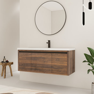 Ensemble de meuble-lavabo simple 48 po avec plateau en résine Blunham