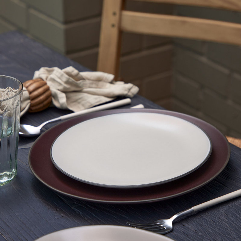 Stacked Organic Handmade Stoneware Salad/Dessert Plate, White