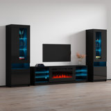 Delaine Entertainment Center for TVs up to 88" with Electric Fireplace Included
