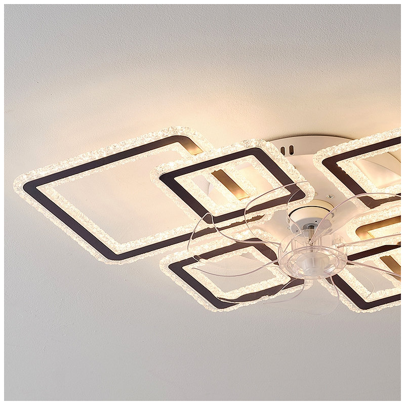 Ventilateur de plafond avec télécommande et lumières APP, à intensité variable avec télécommande 7 pales 6 vitesses de vent