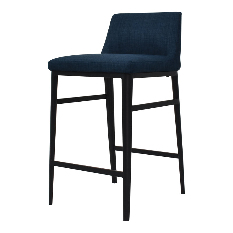 Baron 25.6" Bar Stool, Counter Stool (25.5” Seat Height), Charcoal