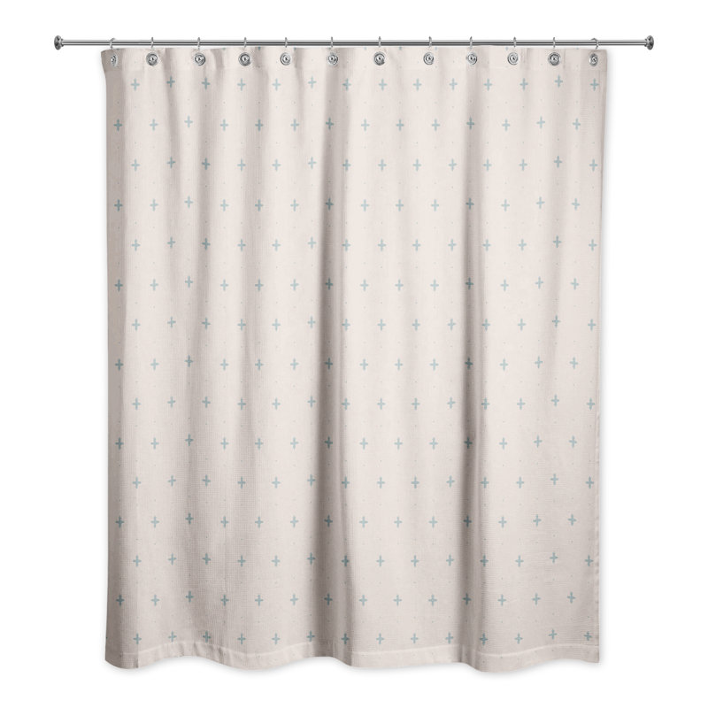 Rideau de douche simple Besni, Bleu / rosé