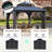 Aluminum Patio Gazebo - Galvanized Steel Hardtop Gazebo with Curtains & Netting-108467017