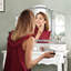 Miroir moderne à trois volets avec incrustation de diamant concassé, miroir de meuble-lavabo argenté 32 x 24 po pour chambre à coucher, salle de bain, miroirs glamour pour manteau de cheminée de hall d'entrée mural-652954596